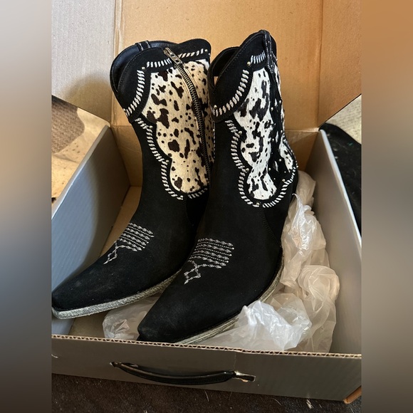 Old Gringo Black and White Cowboy Cowgirl Boots 11 - Picture 2 of 7